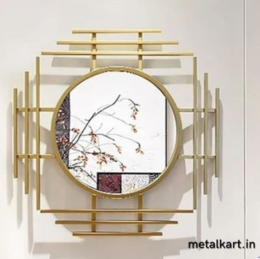 Circular mirror in Metallic Tribar Frame (24 Inches)